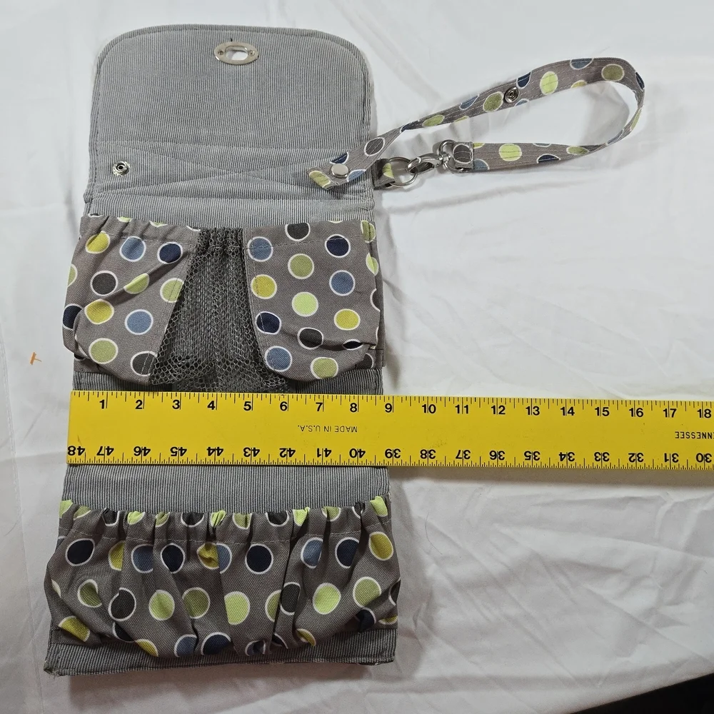 Lilly Bit Diaper Bag Baby Messenger Polka Dot Bag - Gray and Multicolor